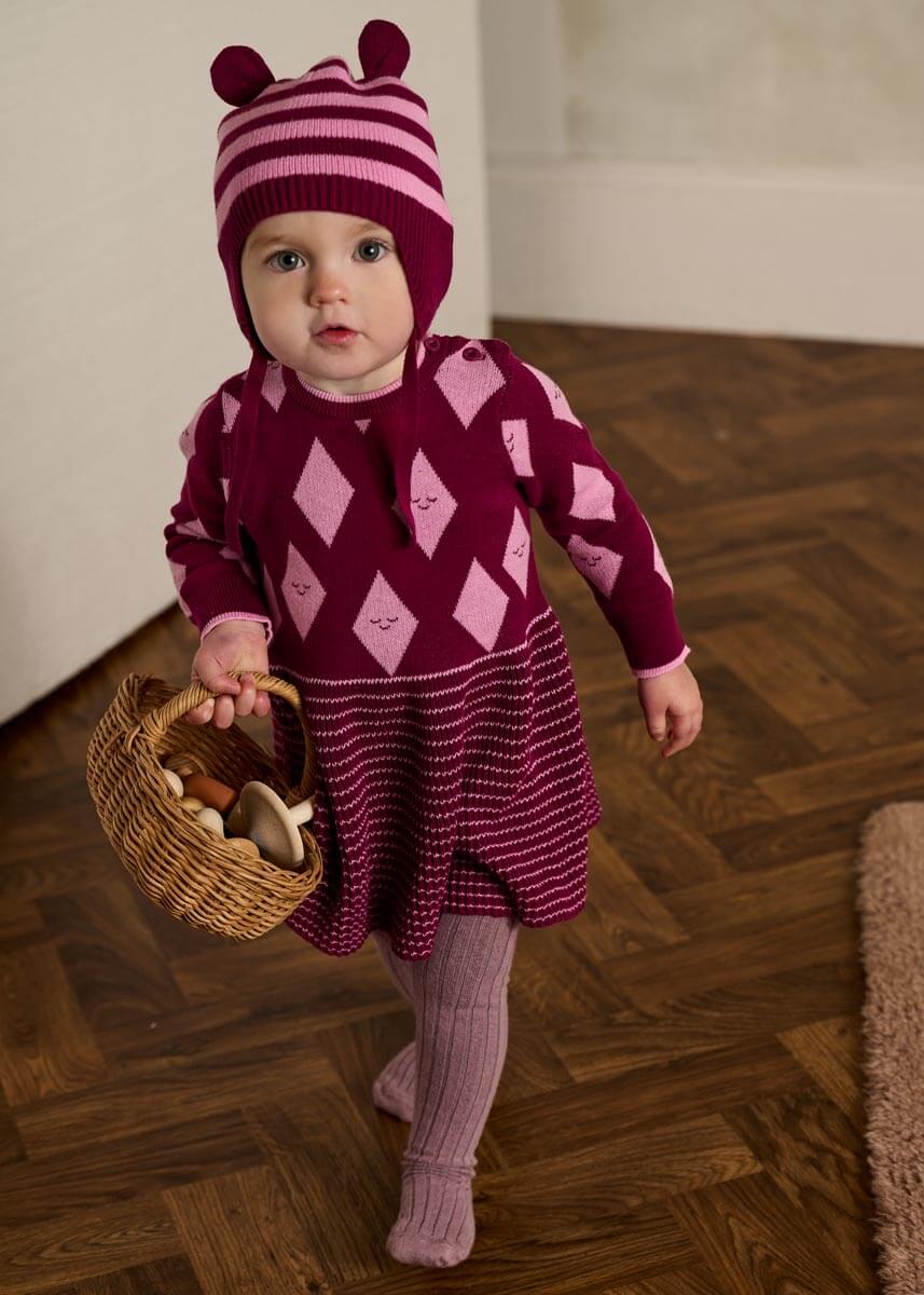Damson Pomegranite Knit Hat With Ears