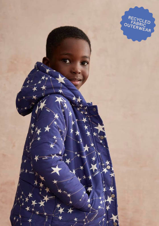 Brora Navy Constellation Winter baby Kids Jacket - Main Image