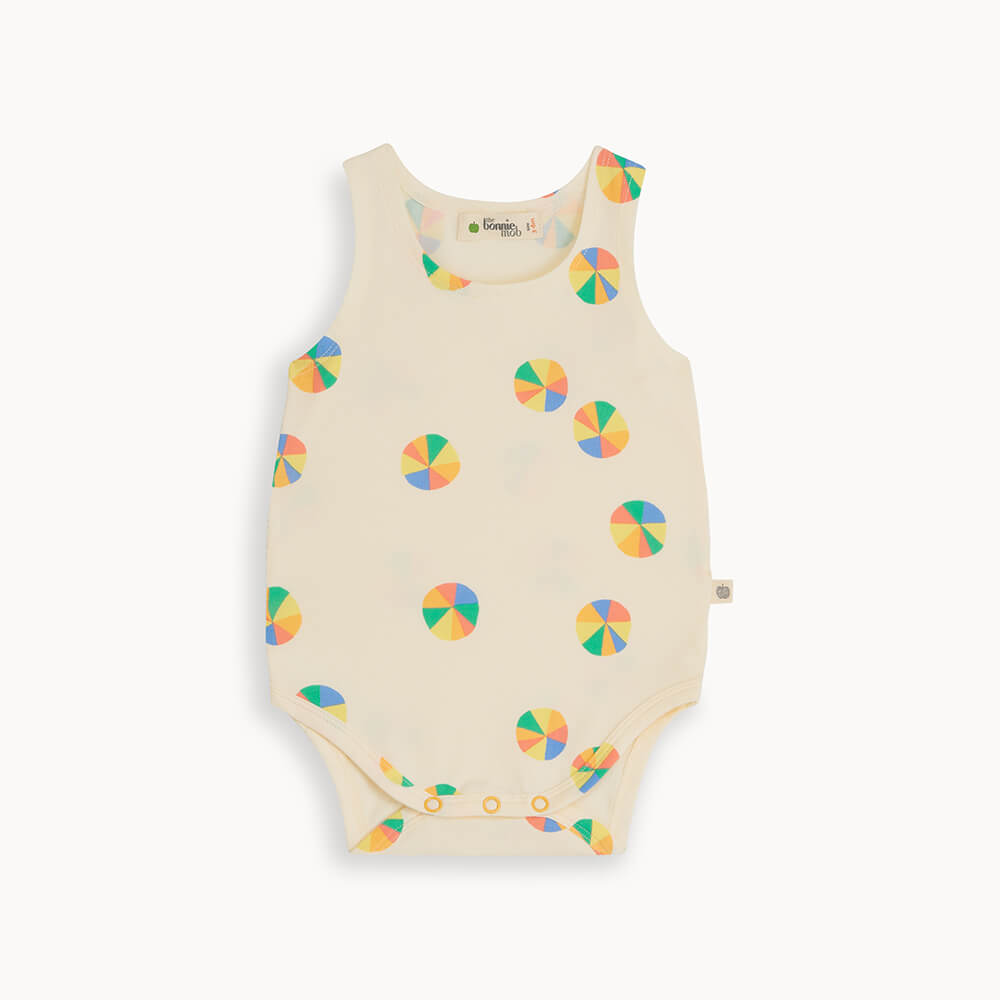 Carp - Rainbow Parasol Baby Vest Bodysuit - The bonniemob 