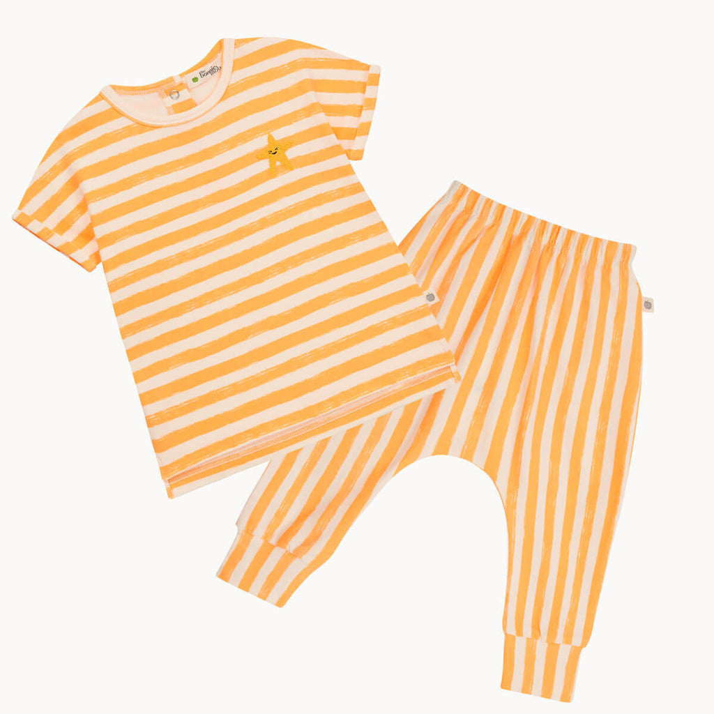 Cruz & Coast Set - Orange Stripe T-Shirt & Legging Set - The bonniemob 