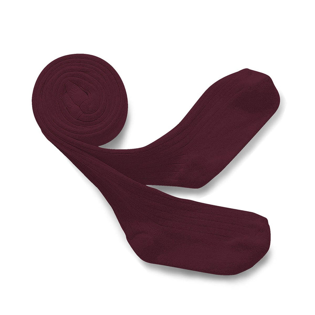 Louise - Bordeaux Ribbed Tights - The bonniemob