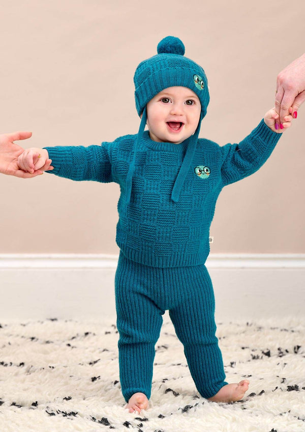 Refresher - Teal Chunky Checker Sweater - The bonniemob 