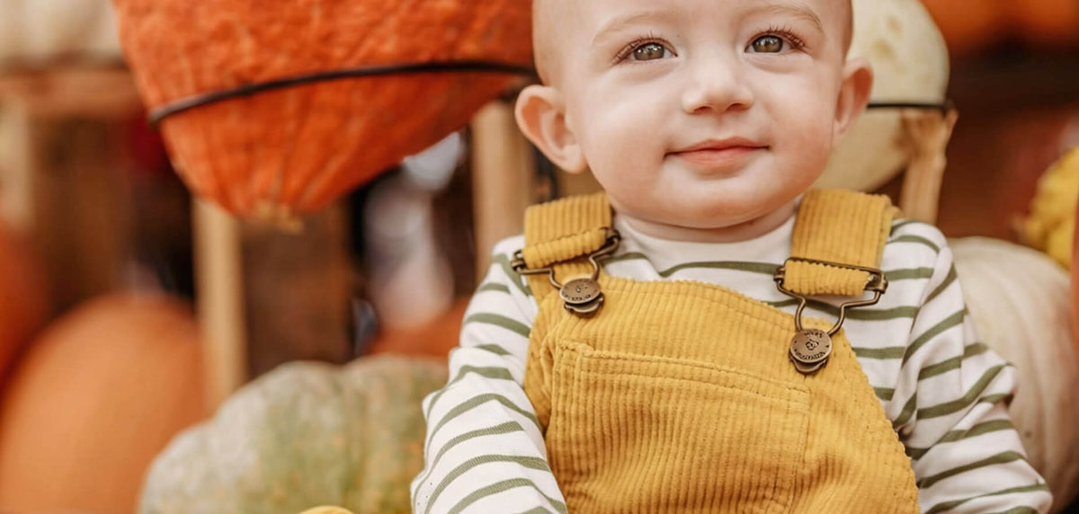 mustard coleured dungarees for baby