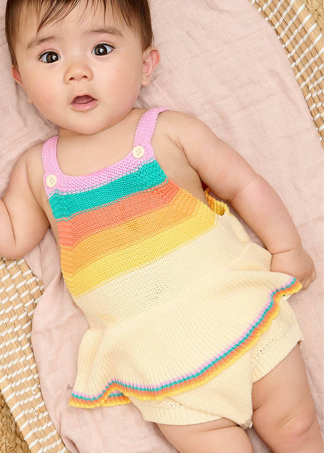 baby girls rainbow knit onesie