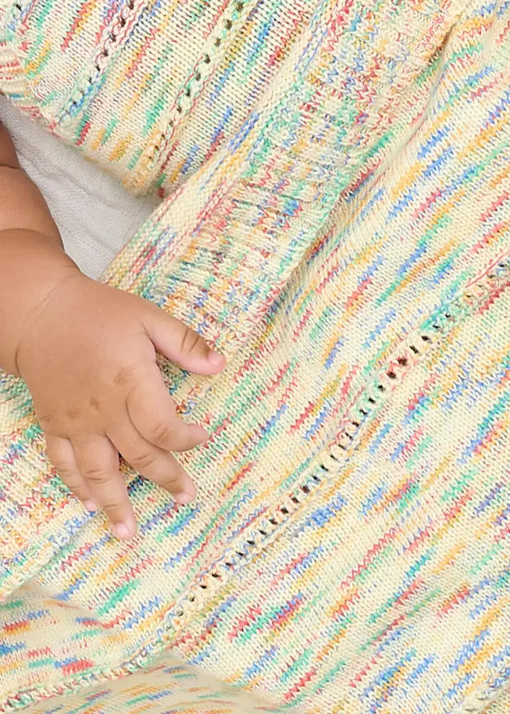 Rainbow Space Dye Knit Baby Blanket Organic Cotton The bonniemob