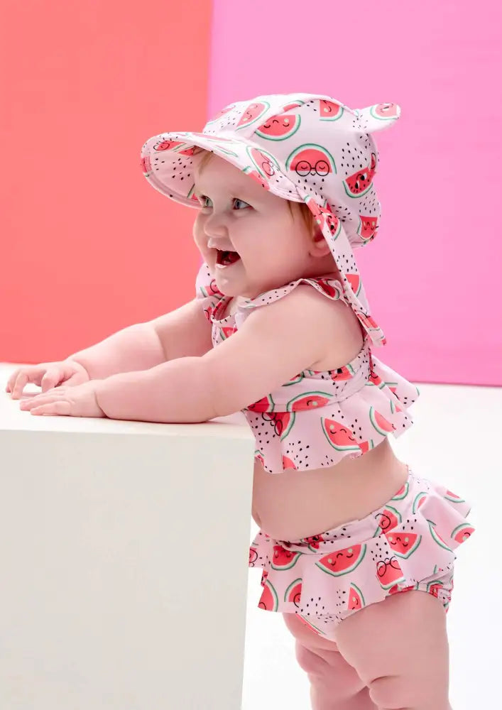 Baby Girl Infant Swimming Costume Baby Bathing Suit With Hat Month