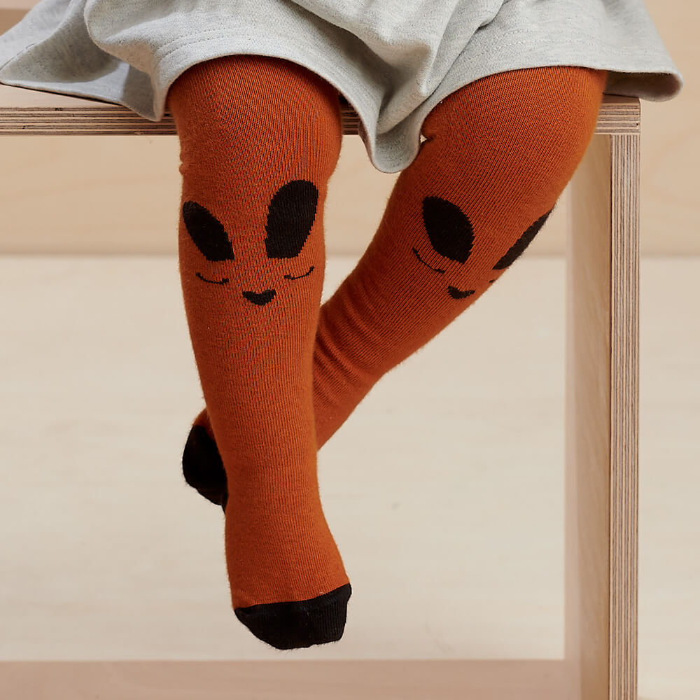 Orange store infant tights