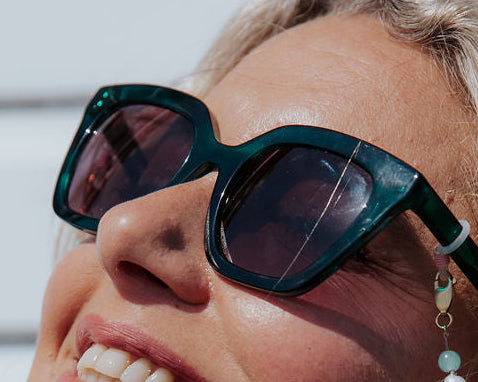 Deep Green Cat Eye Sunglasses — Zoe de Pass Lauryn
