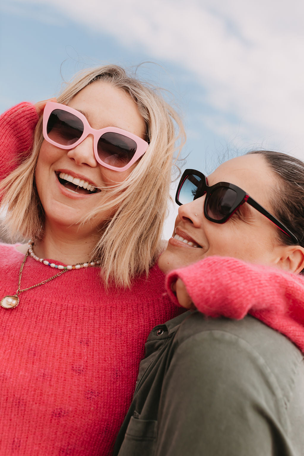 Black and Pink Cat Eye Sunglasses — Zoe de Pass Lauryn