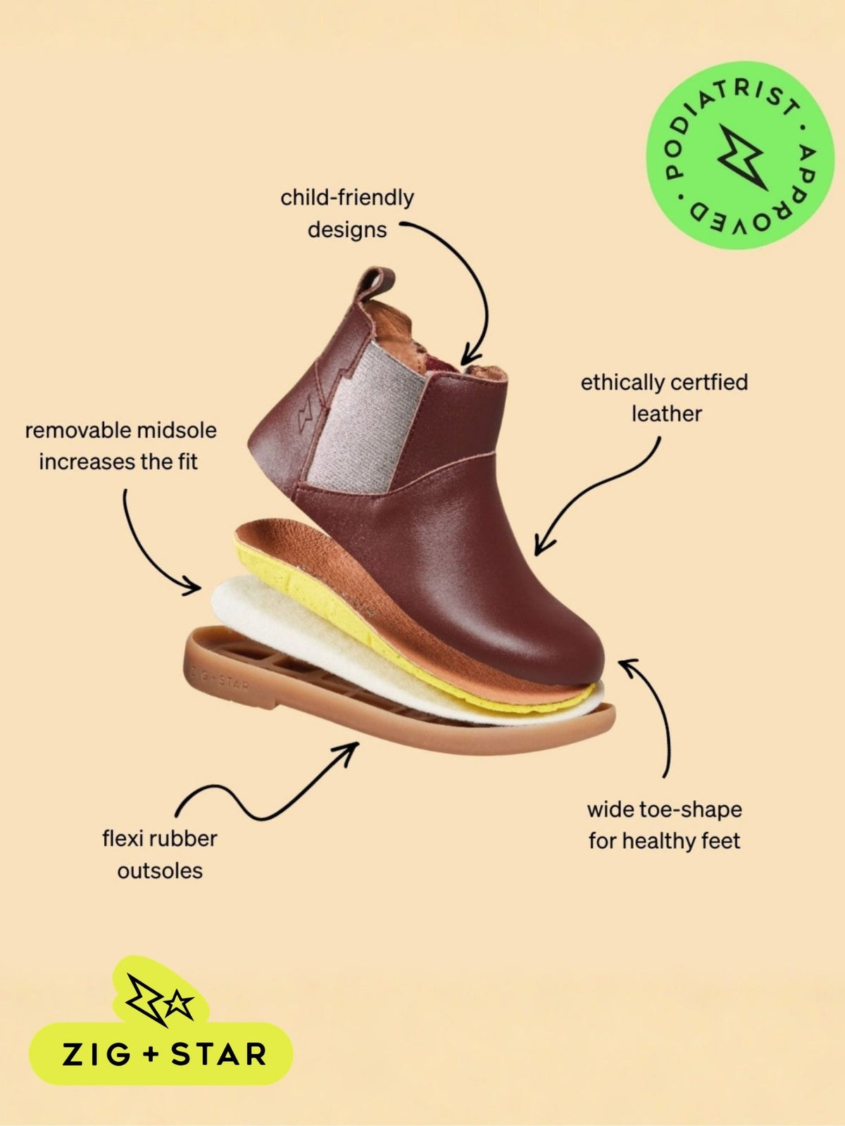 Rockit Junior Kids' Boot Natural Animal