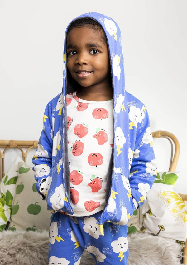 Dibdab - Blue Cloud Hoodie Lined With Faux Fur - The bonniemob 