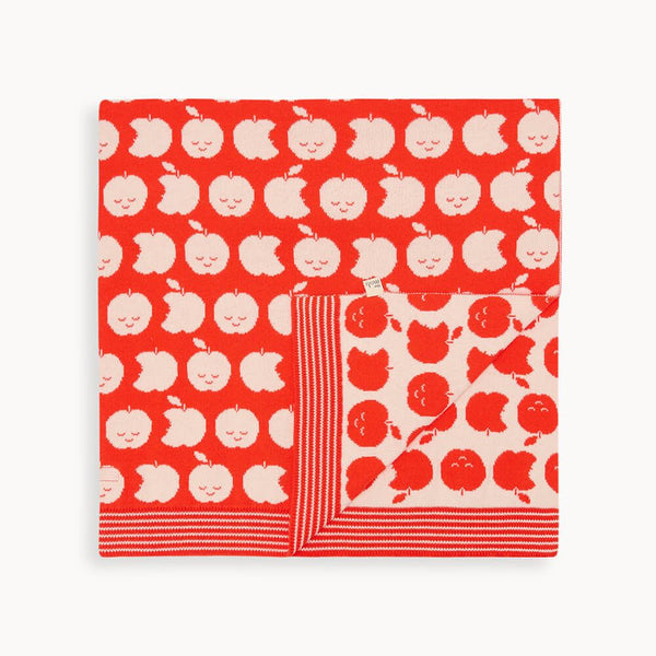 Starburst - Tomato Apple Knit Blanket - The bonniemob 