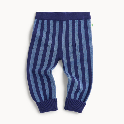 Blue and navy cotton striped baby pants 