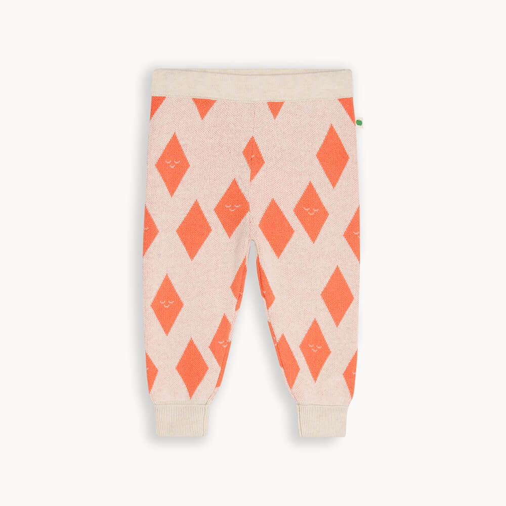 Orange Diamond Knit Organic Baby & Kids Jogger