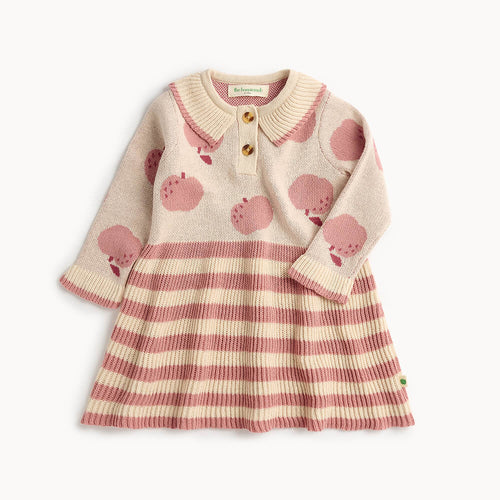 Children baby cotton dress with apple pattern 