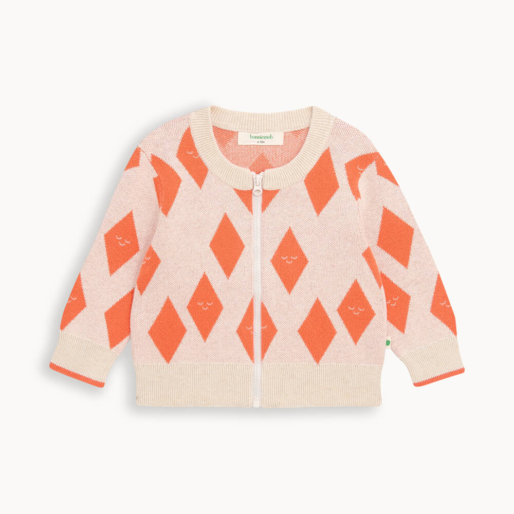 Orange Diamond Organic Cotton Knit Baby & Kids Cardigan