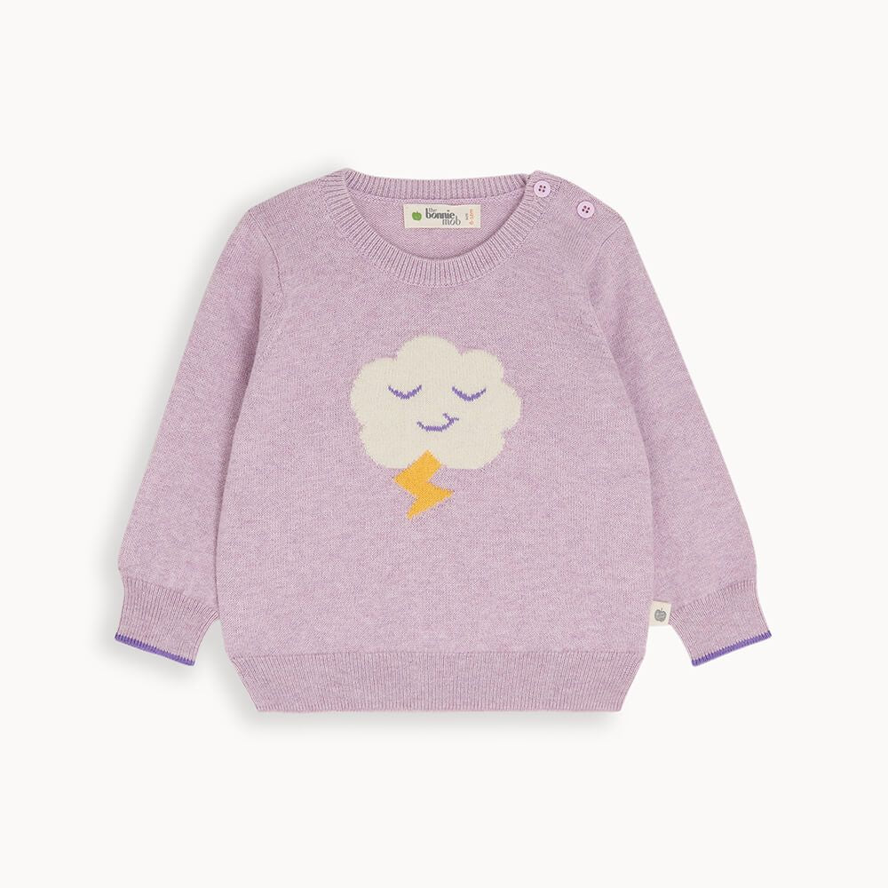 Flump - Lilac Cloud Intarsia Sweater - The bonniemob 
