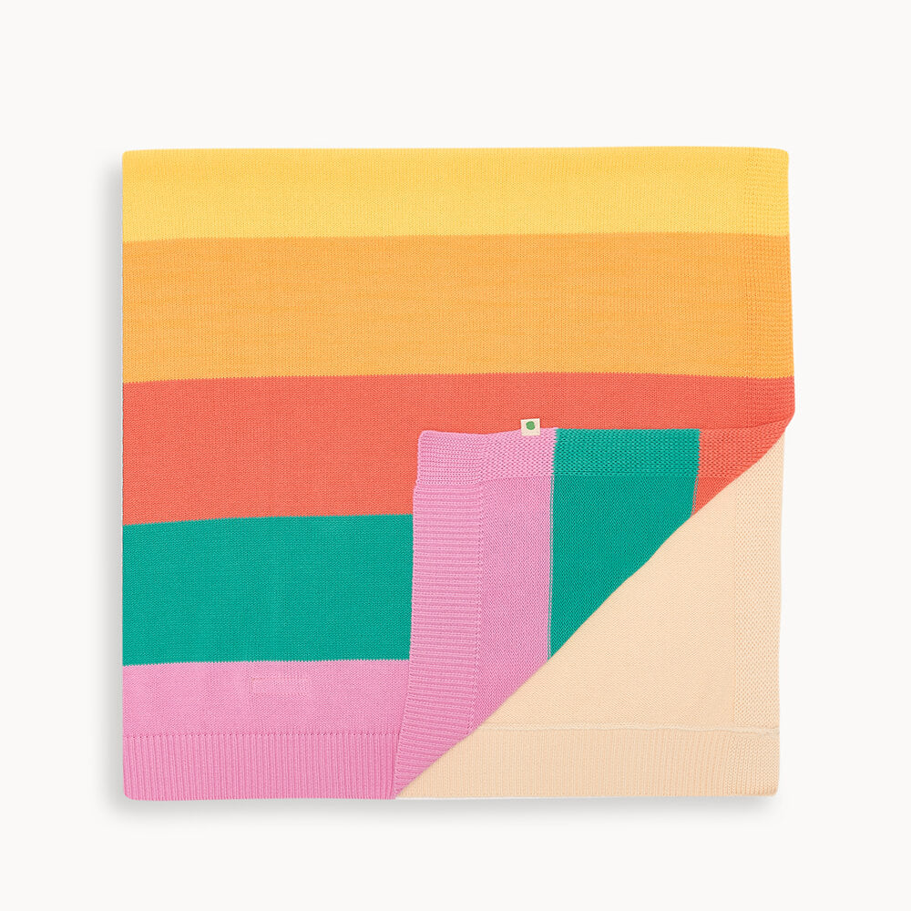 Bobby - Pink Rainbow Stripe Shawl - The bonniemob 