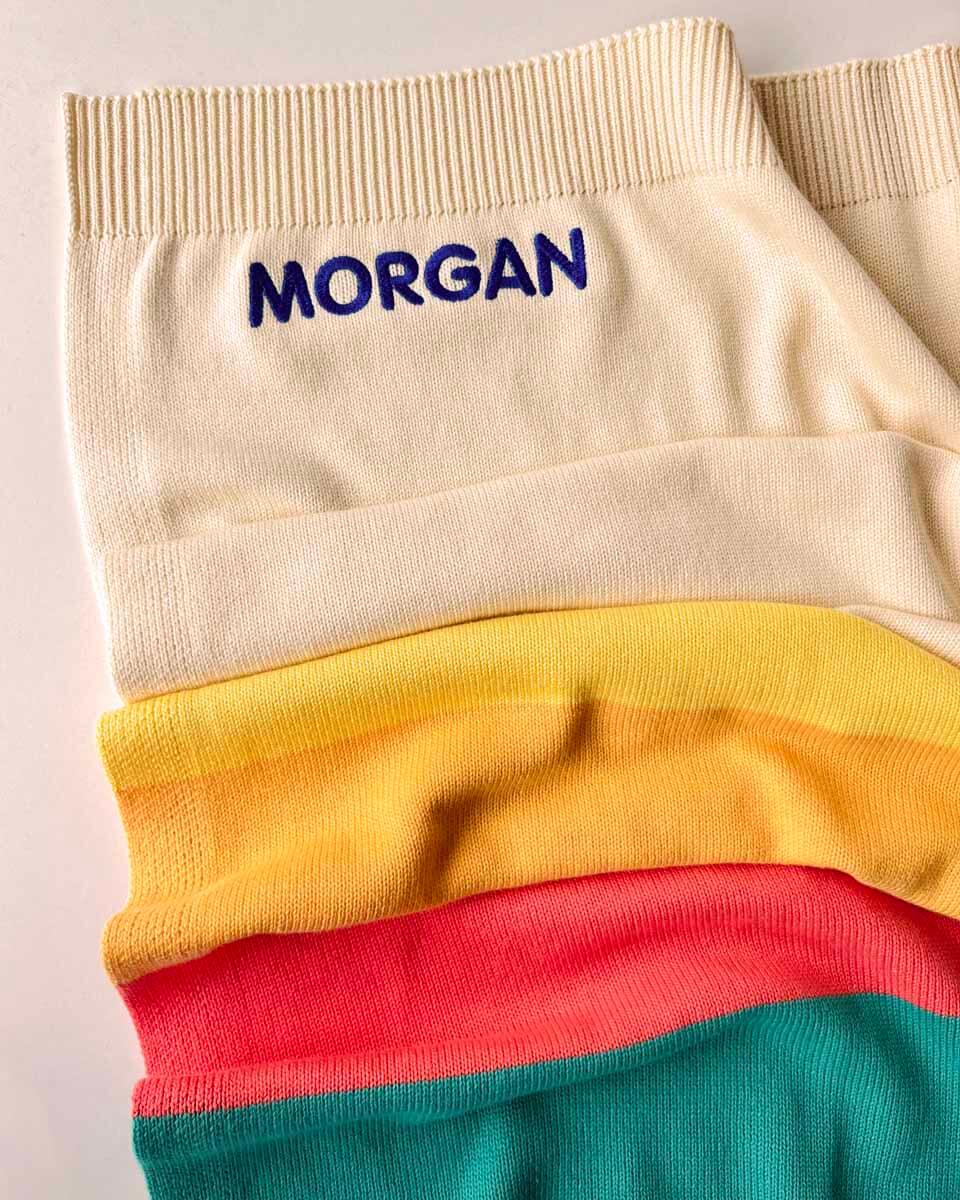Personalised Baby Blanket Pink Rainbow Stripe - Bobby - The bonniemob 