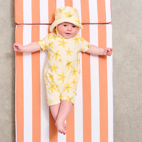 Cockle & Chill Set - Starfish Shortie & Sunhat Set - The bonniemob 