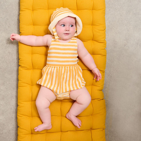 Conch - Orange Stripe Bodysuit With Skirt - The bonniemob 