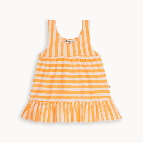Coral - Orange Stripe Sun Dress - The bonniemob 