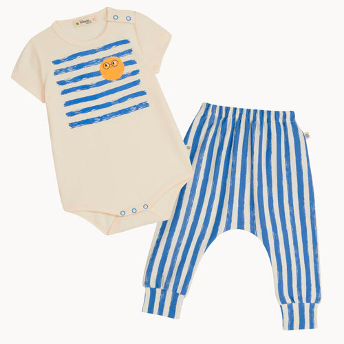 Creek & Coast Set - Blue Stripe Bodysuit & Legging Set - The bonniemob 