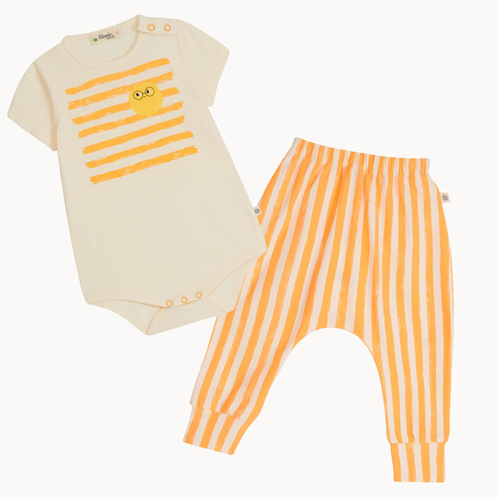 Creek & Coast Set - Orange Stripe Bodysuit & Legging Set - The bonniemob 