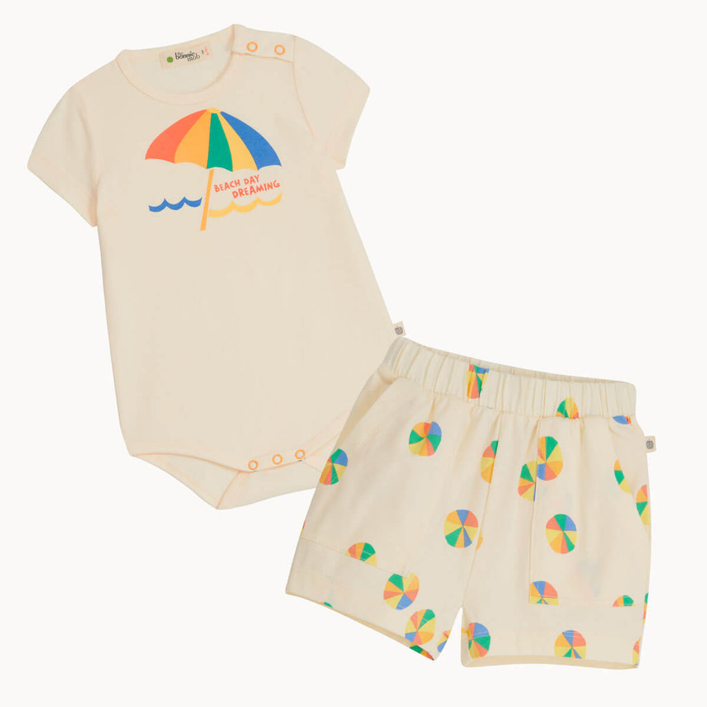 Creek & Coley Set - Rainbow Parasol Bodysuit & Shorts Set - The bonniemob 