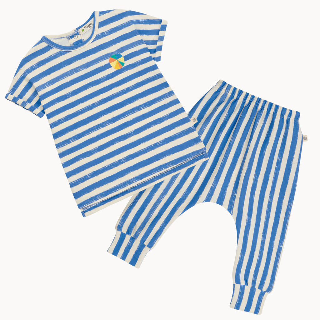 Cruz & Coast Set - Blue Stripe T-Shirt & Legging Set - The bonniemob 