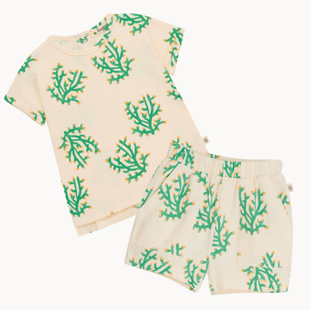 Cruz & Coley Set - Coral Shorts & T-shirt Set - The bonniemob 