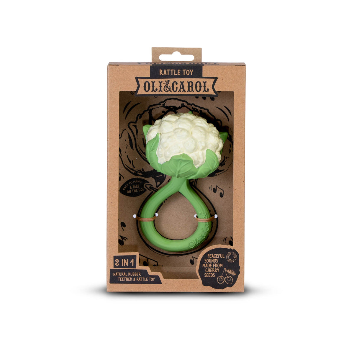 Oli & Carol Cauliflower Baby Rattle & Teether