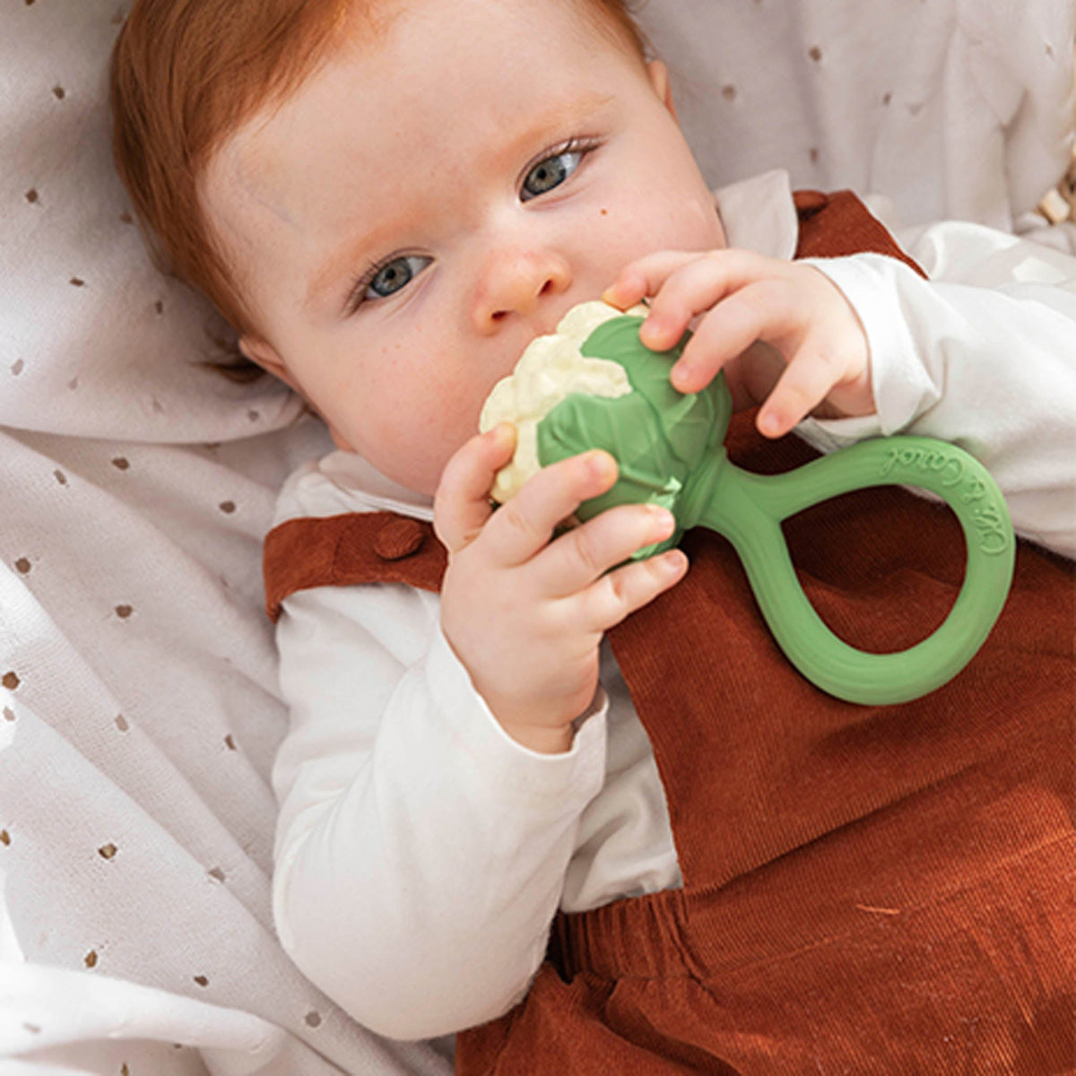 Oli & Carol Cauliflower Baby Rattle & Teether