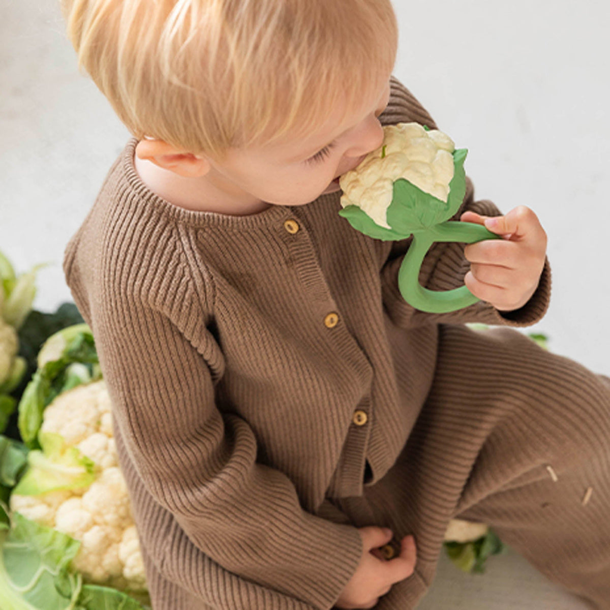 Oli & Carol Cauliflower Baby Rattle & Teether