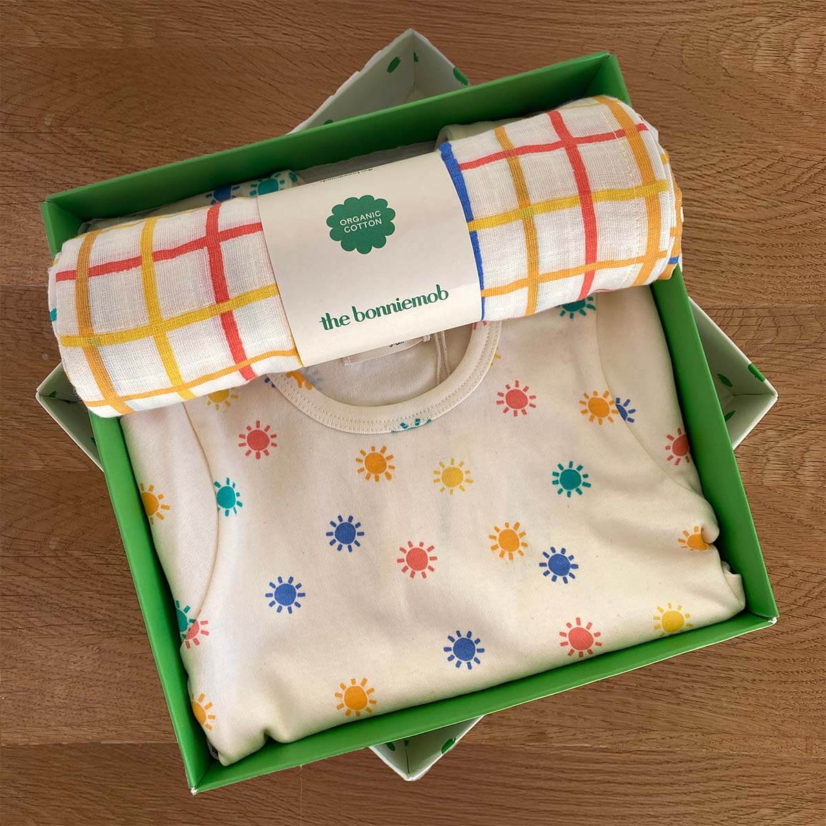 Dreamy & Ditto Set - Baby Playsuit & Muslin Swaddle Blanket Gift Box - The bonniemob 