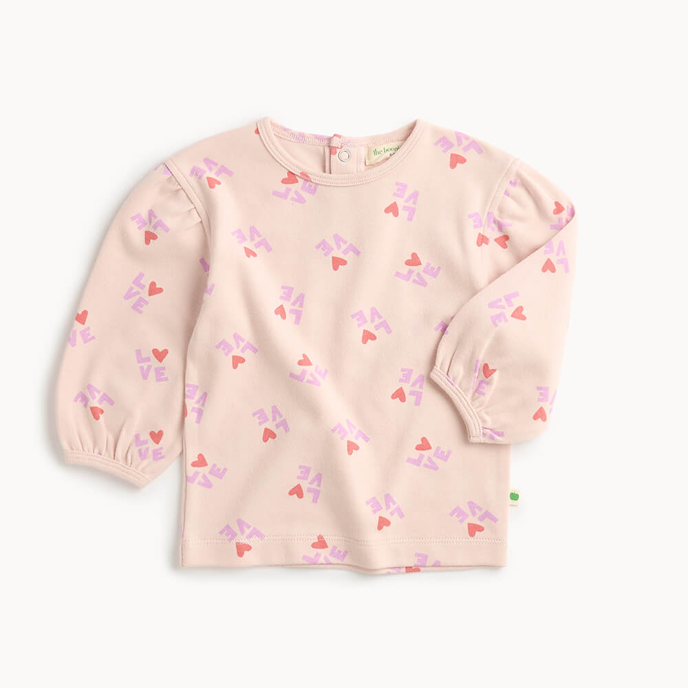 AW25 SAMPLE LOVE Print Puff sleeve T-Shirt - DOLLY - The bonniemob 