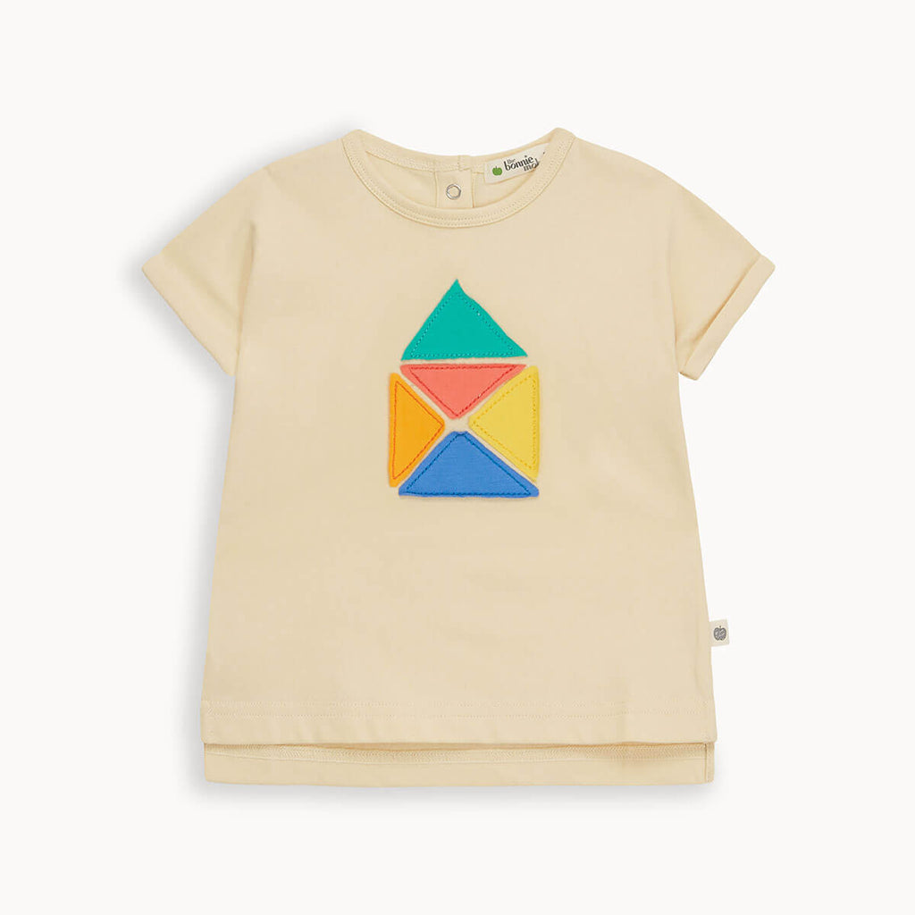 Sandy Beach Hut Appliqué Baby & Kids T-Shirt | GOTS Certified Organic ...
