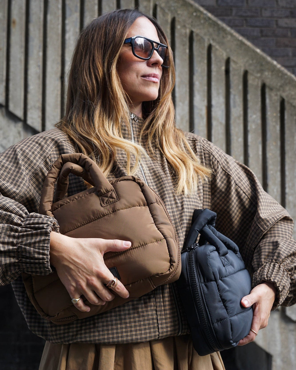 T+M Puffy Changing Grab Bag Black