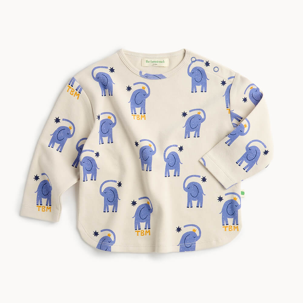 AW25 SAMPLE Elephant All over Print Kids and Baby T-Shirt - DUMBO - The bonniemob 