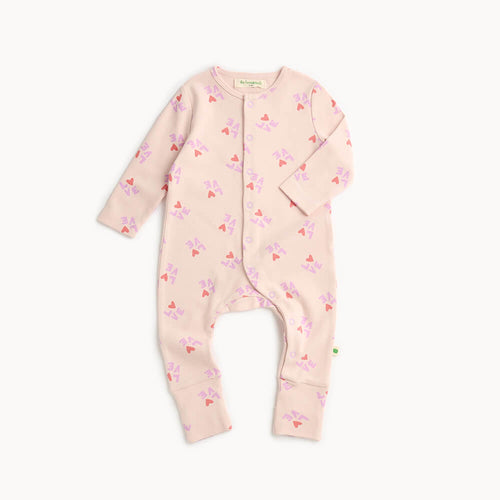 Baby cotton sleepsuit with heart pattern 