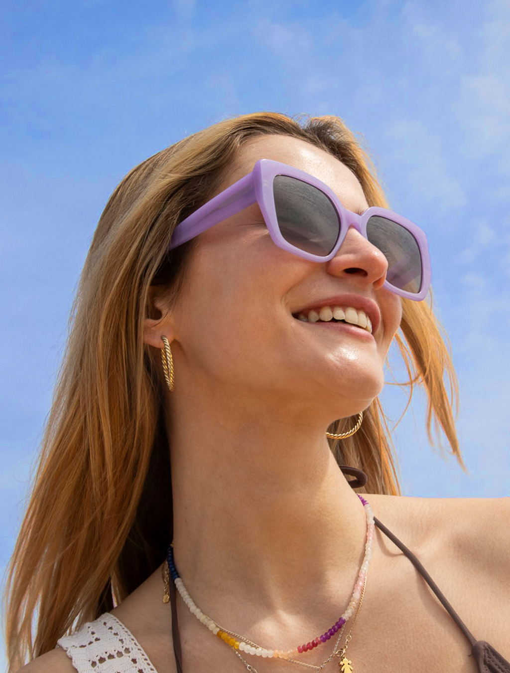 Lilac Oversized Square Sunglasses — Zoe de Pass Diana