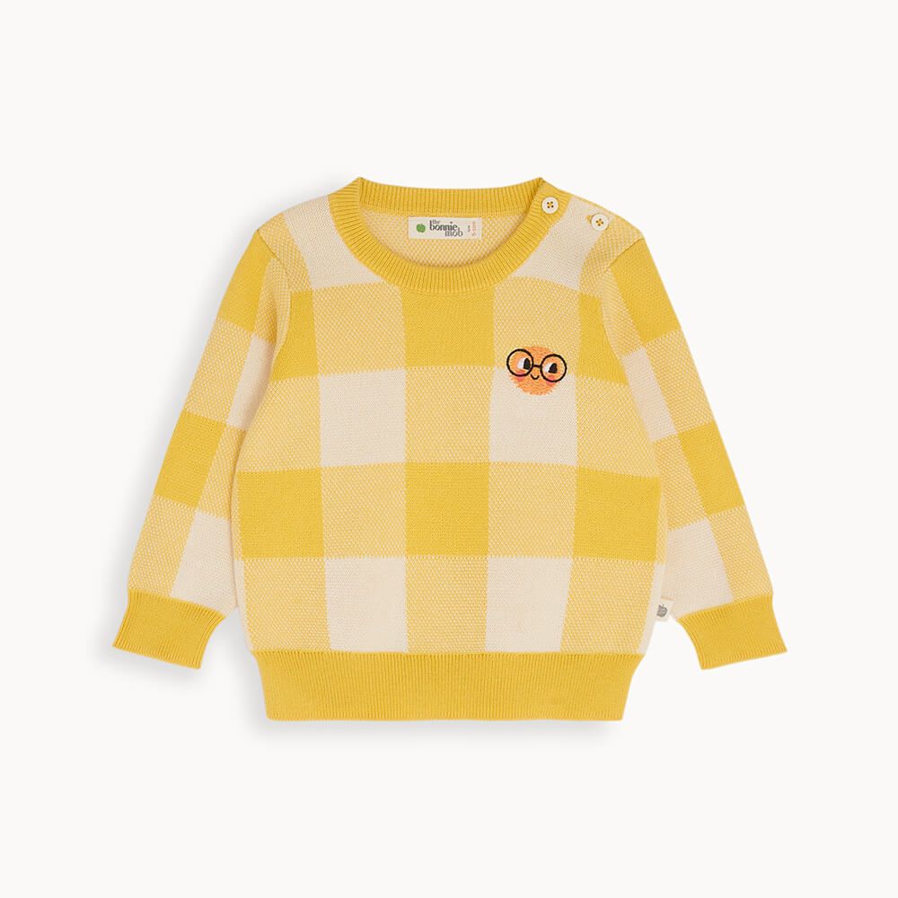 Monopoly - Yellow Check Jaquard Knit Sweater - The bonniemob 