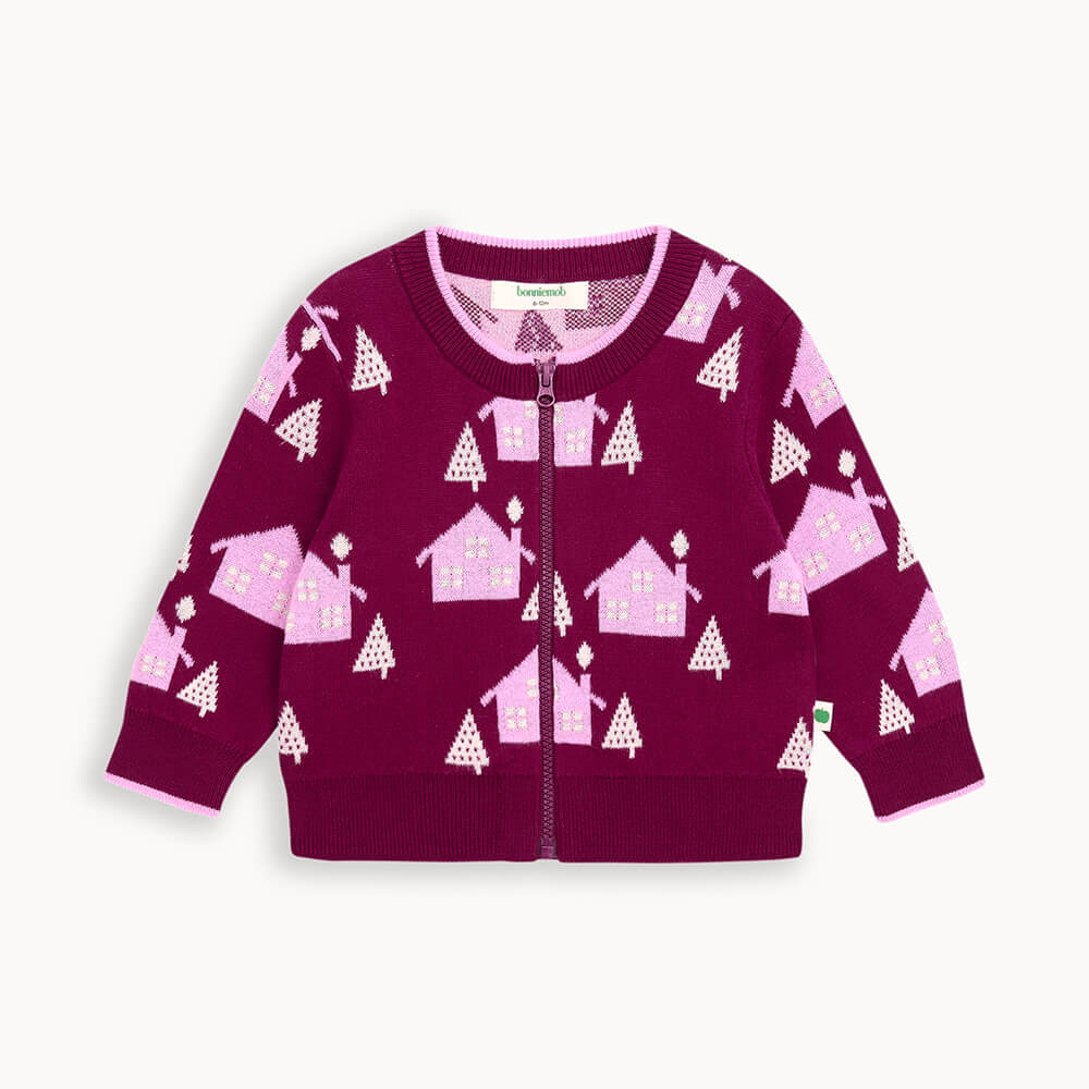 Fir AW24 SAMPLE - Pomegranite Cabin Knit Cardigan - The bonniemob 