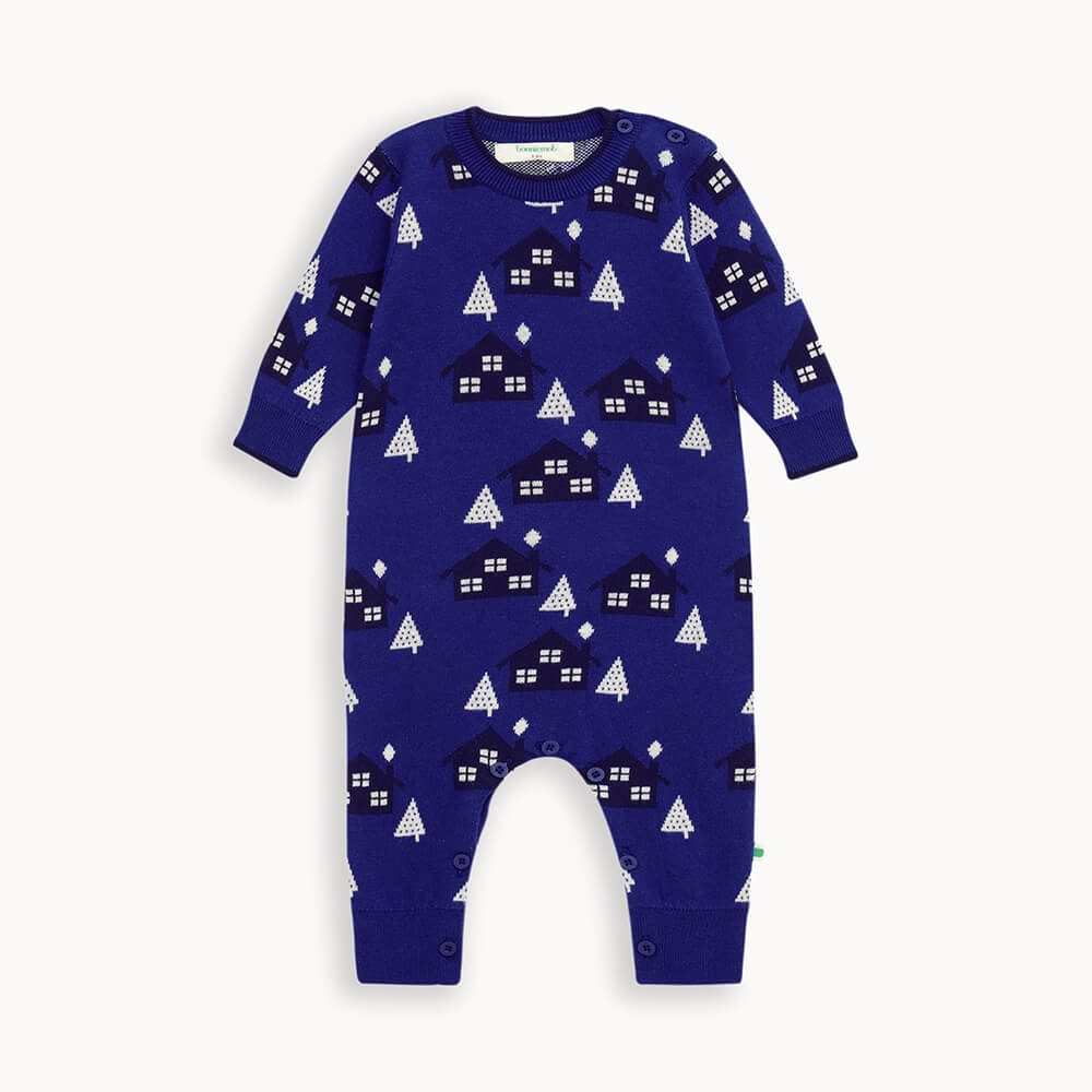 Forest AW24 SAMPLE - Blueberry Cabin Knit Playsuit - The bonniemob 