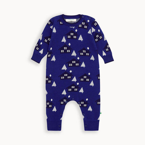 Forest AW24 SAMPLE - Blueberry Cabin Knit Playsuit - The bonniemob 