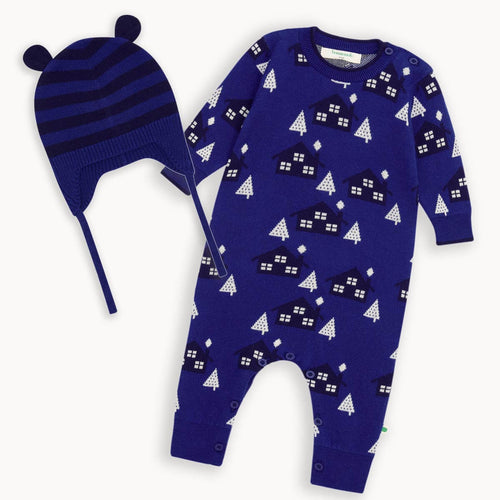 Forest & Damson Set - Blueberry Playsuit & Hat Set - The bonniemob 