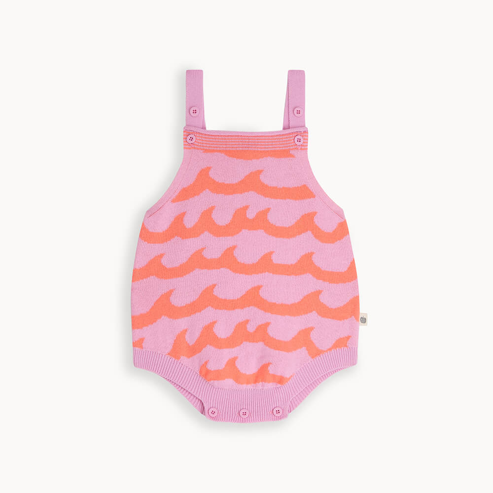 Gull - Pink Waves Knitted Romper - The bonniemob 