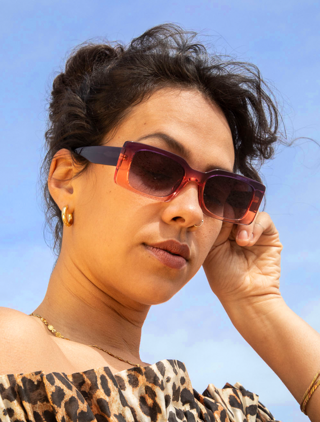Purple and Orange Ombre Sunglasses — Zoe de Pass Grace Sunset