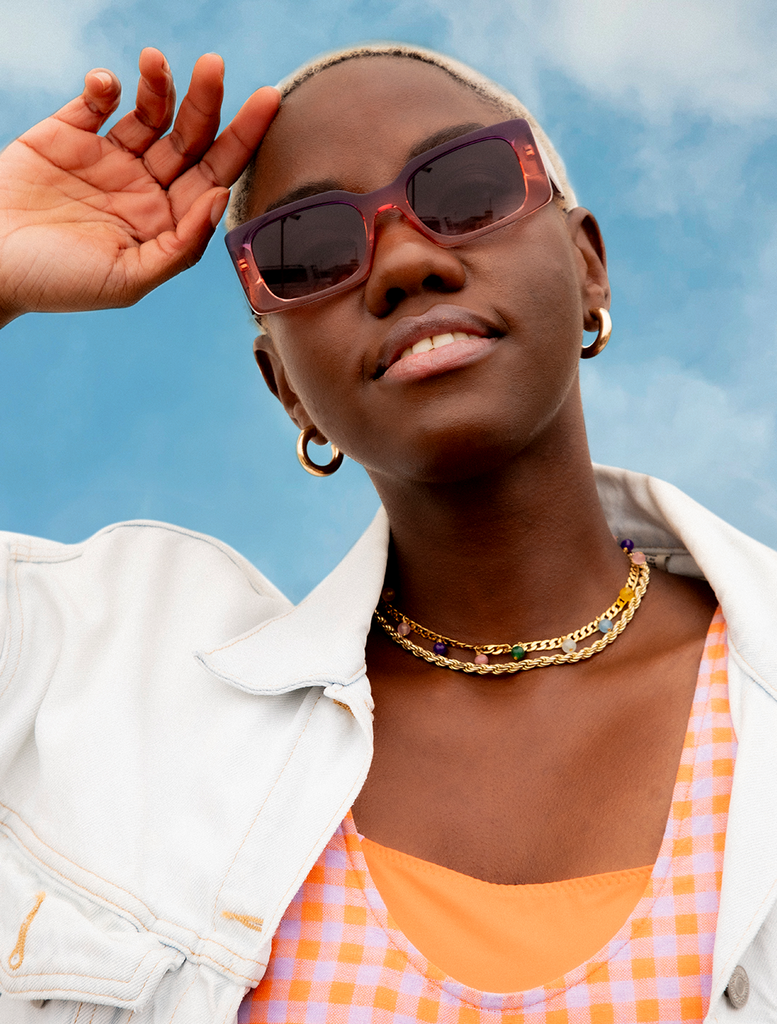 Purple and Orange Ombre Sunglasses — Zoe de Pass Grace Sunset