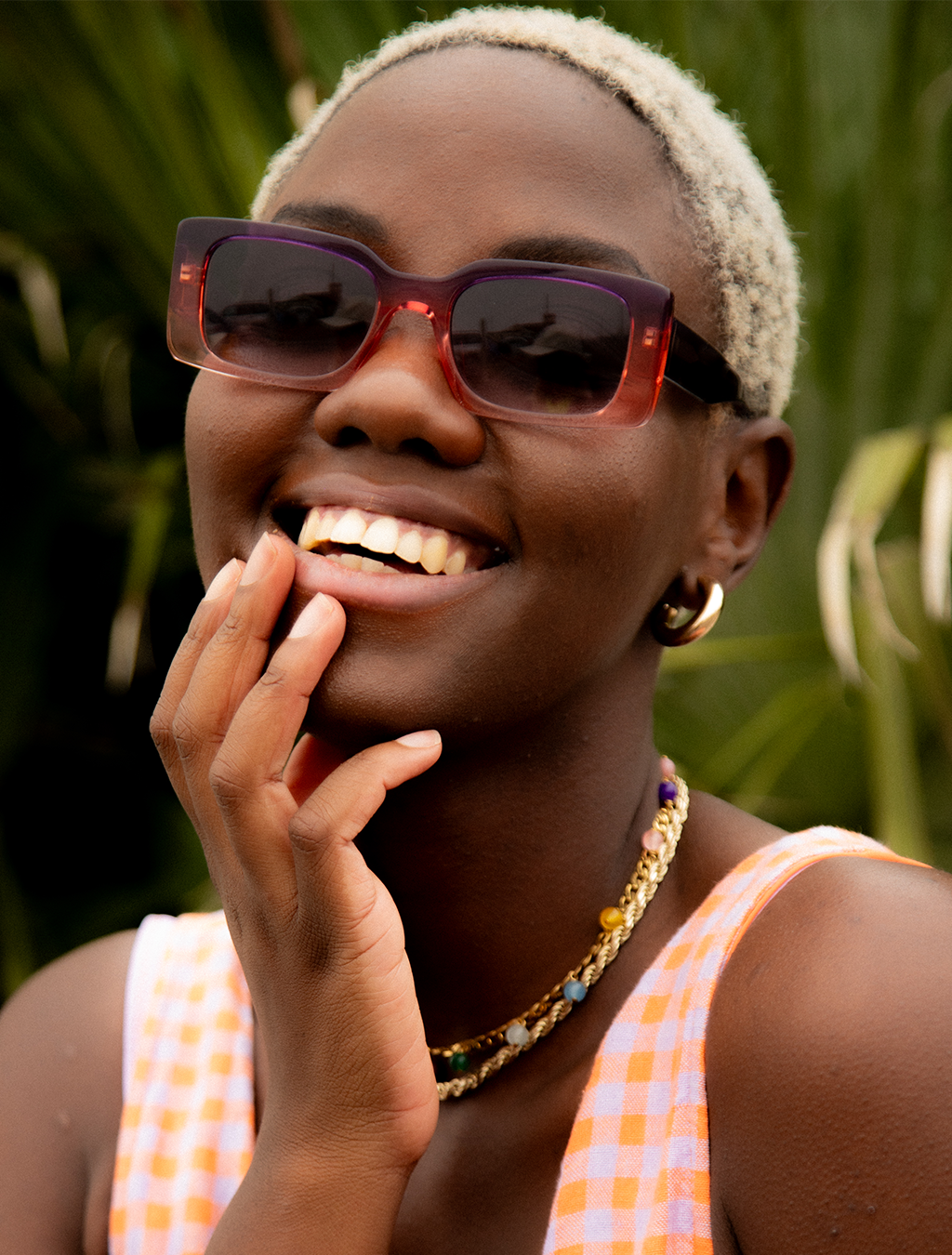 Purple and Orange Ombre Sunglasses — Zoe de Pass Grace Sunset